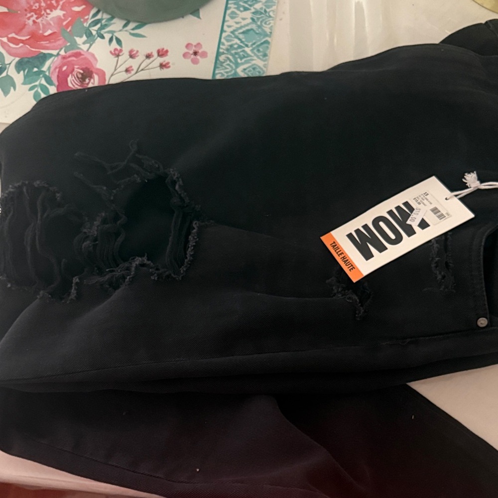 Charlotte Russe High-Rise Black Distressed Jeans